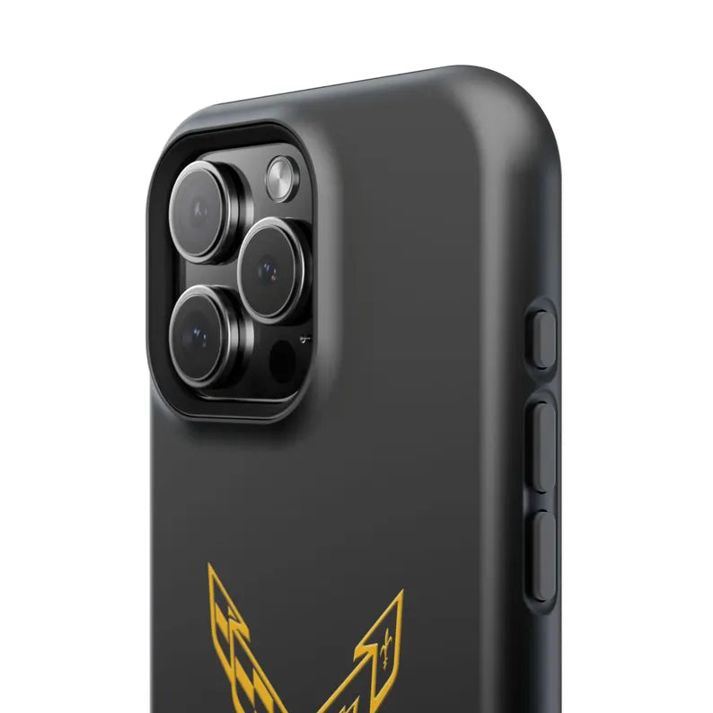 Corvette iPhone Case - Corvette Accessories - Cell Phone Case - Impact Resistant - Rubber Liner - Matte or Glossy - Corvette Logo - C8