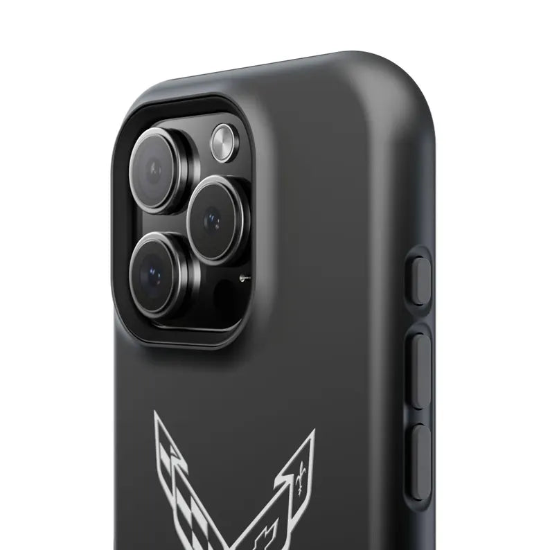 Corvette iPhone Case - Corvette Accessories - Cell Phone Case - Impact Resistant - Rubber Liner - Matte or Glossy - Corvette Logo - C8
