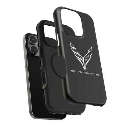 Corvette iPhone Case - Corvette Accessories - Cell Phone Case - Impact Resistant - Rubber Liner - Matte or Glossy - Corvette Logo - C8