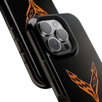 Corvette iPhone Case - Corvette Accessories - Cell Phone Case - Impact Resistant - Rubber Liner - Matte or Glossy - Corvette Logo - C8