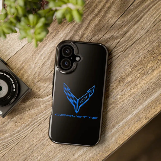 Corvette iPhone Case - Corvette Accessories - Cell Phone Case - Impact Resistant - Rubber Liner - Matte or Glossy - Corvette Logo - C8