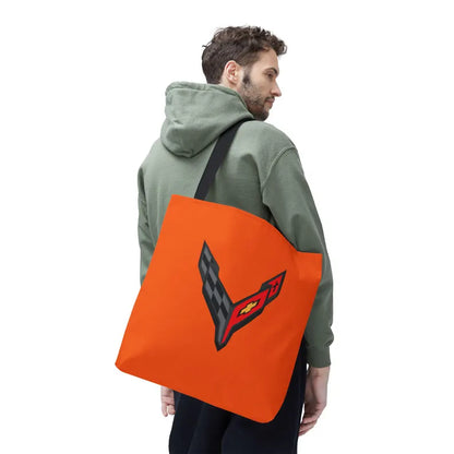 Corvette C8 Tote Bag, Corvette Polyester Bag, Shoulder Bag, Bag with Straps, Gifts for Car Guys, Gifts for Car Girls, Car Meet Carry On