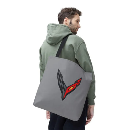 Corvette C8 Tote Bag, Corvette Polyester Bag, Shoulder Bag, Bag with Straps, Gifts for Car Guys, Gifts for Car Girls, Car Meet Carry On