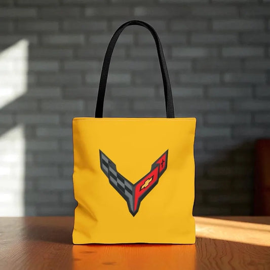 Corvette C8 Tote Bag, Corvette Polyester Bag, Shoulder Bag, Bag with Straps, Gifts for Car Guys, Gifts for Car Girls, Car Meet Carry On