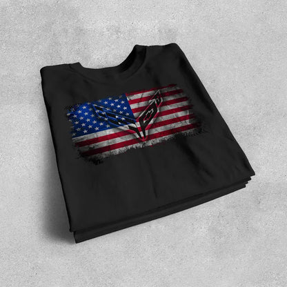 Corvette C8 USA T-Shirt, Bella and Canvas T-Shirt, Corvette American Flag, Graphic Tee, Corvette Logo