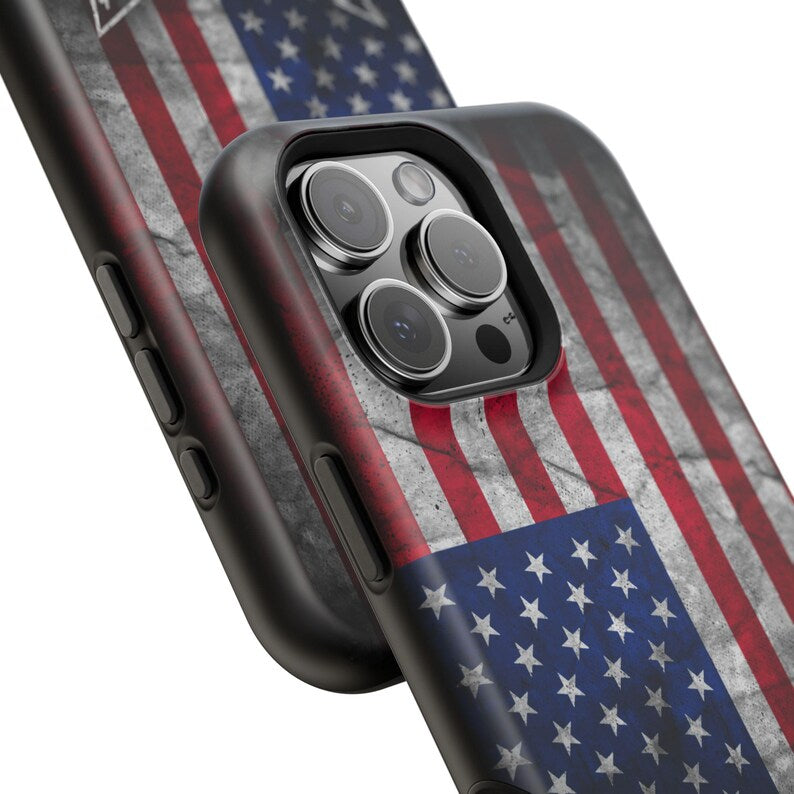 Corvette C7 USA iPhone Case - American Flag - Cell Phone Case - Impact Resistant - Rubber Liner - Matte or Glossy