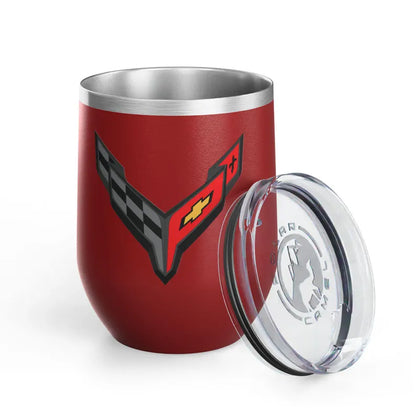 Corvette Wine Tumbler, 12oz, C8 Logo, Beverage Tumbler, Wine Cup, Corvette Logo, Gifts for Car Guys, Gifts for Car Girls