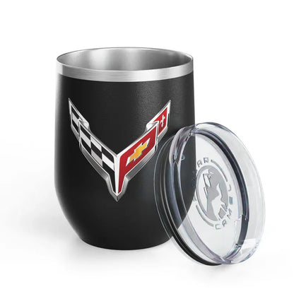 Corvette Wine Tumbler, 12oz, C8 Logo, Beverage Tumbler, Wine Cup, Corvette Logo, Gifts for Car Guys, Gifts for Car Girls