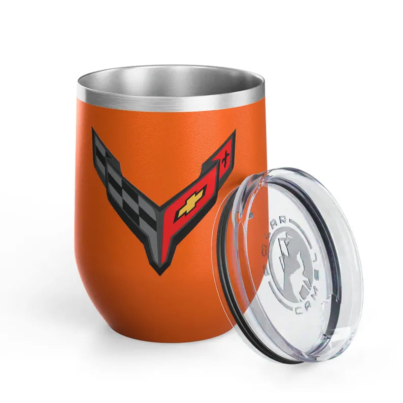 Corvette Wine Tumbler, 12oz, C8 Logo, Beverage Tumbler, Wine Cup, Corvette Logo, Gifts for Car Guys, Gifts for Car Girls