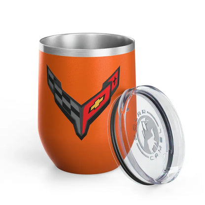 Corvette Wine Tumbler, 12oz, C8 Logo, Beverage Tumbler, Wine Cup, Corvette Logo, Gifts for Car Guys, Gifts for Car Girls