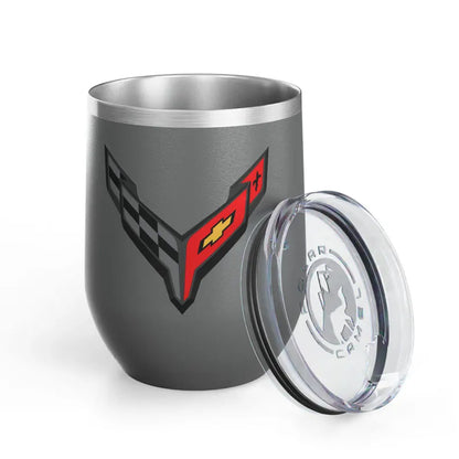Corvette Wine Tumbler, 12oz, C8 Logo, Beverage Tumbler, Wine Cup, Corvette Logo, Gifts for Car Guys, Gifts for Car Girls