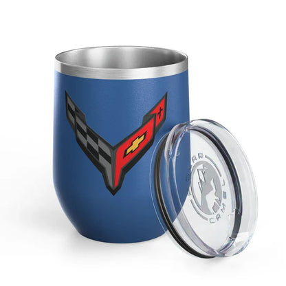 Corvette Wine Tumbler, 12oz, C8 Logo, Beverage Tumbler, Wine Cup, Corvette Logo, Gifts for Car Guys, Gifts for Car Girls