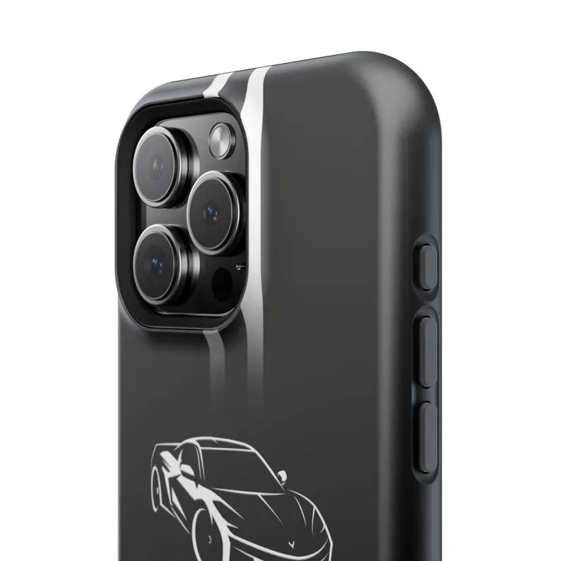Corvette iPhone Case - Corvette Accessories - Cell Phone Case - Impact Resistant - Rubber Liner - Matte or Glossy - Corvette Logo - C8