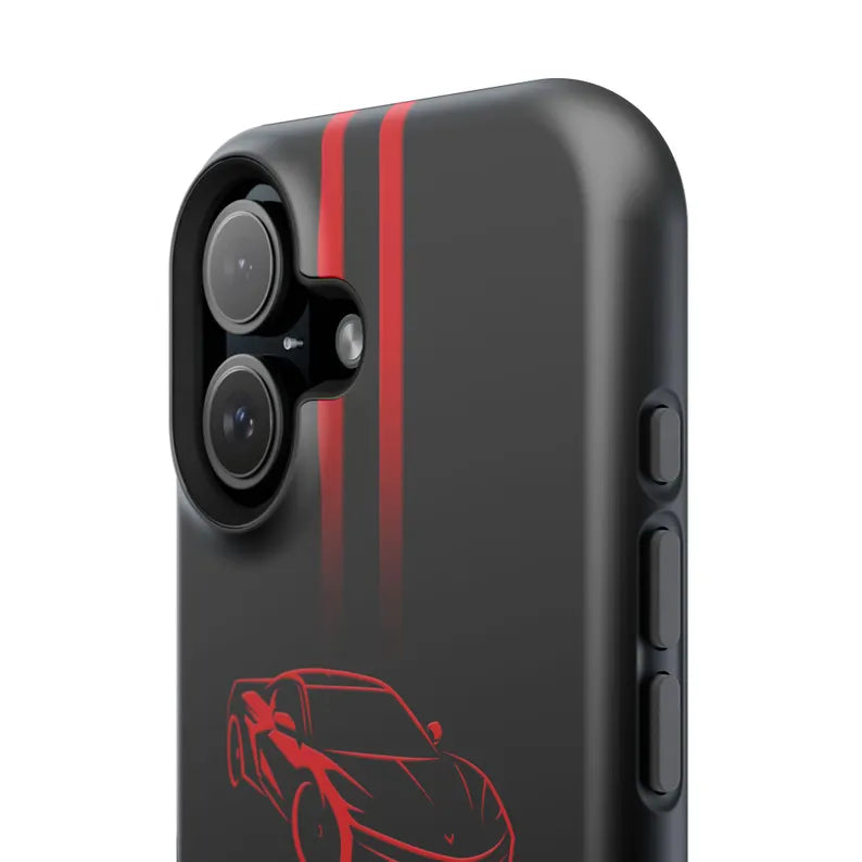 Corvette iPhone Case - Corvette Accessories - Cell Phone Case - Impact Resistant - Rubber Liner - Matte or Glossy - Corvette Logo - C8