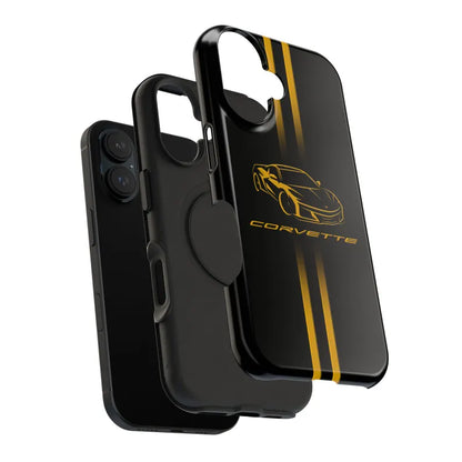 Corvette iPhone Case - Corvette Accessories - Cell Phone Case - Impact Resistant - Rubber Liner - Matte or Glossy - Corvette Logo - C8