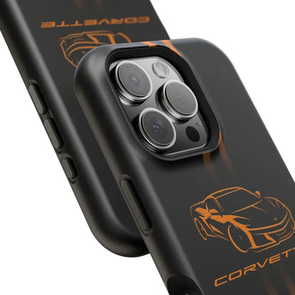Corvette iPhone Case - Corvette Accessories - Cell Phone Case - Impact Resistant - Rubber Liner - Matte or Glossy - Corvette Logo - C8