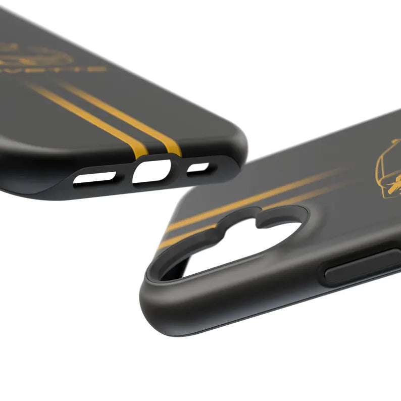 Corvette iPhone Case - Corvette Accessories - Cell Phone Case - Impact Resistant - Rubber Liner - Matte or Glossy - Corvette Logo - C8
