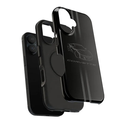 Corvette iPhone Case - Corvette Accessories - Cell Phone Case - Impact Resistant - Rubber Liner - Matte or Glossy - Corvette Logo - C8