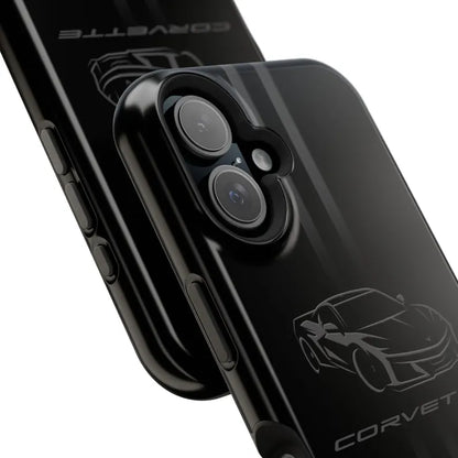 Corvette iPhone Case - Corvette Accessories - Cell Phone Case - Impact Resistant - Rubber Liner - Matte or Glossy - Corvette Logo - C8