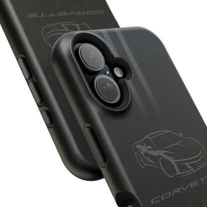 Corvette iPhone Case - Corvette Accessories - Cell Phone Case - Impact Resistant - Rubber Liner - Matte or Glossy - Corvette Logo - C8