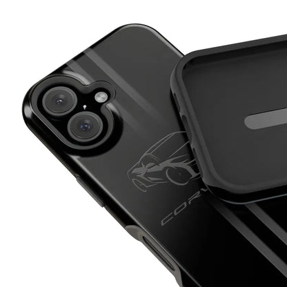 Corvette iPhone Case - Corvette Accessories - Cell Phone Case - Impact Resistant - Rubber Liner - Matte or Glossy - Corvette Logo - C8