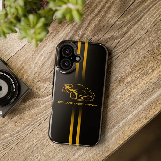 Corvette iPhone Case - Corvette Accessories - Cell Phone Case - Impact Resistant - Rubber Liner - Matte or Glossy - Corvette Logo - C8