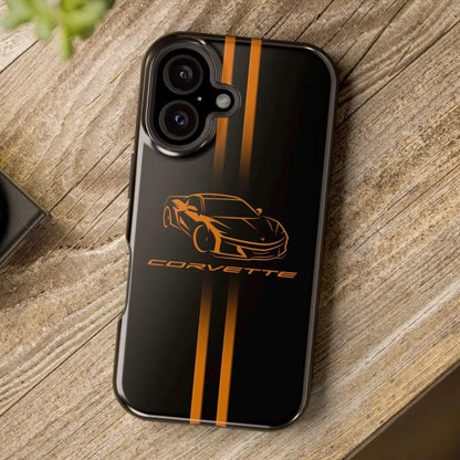 Corvette iPhone Case - Corvette Accessories - Cell Phone Case - Impact Resistant - Rubber Liner - Matte or Glossy - Corvette Logo - C8