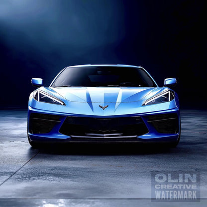 Corvette Printable Wall Art, Gifts for Car Guys, Gifts for Car Girls, Instant Download, Digital Download, Blue Corvette C8