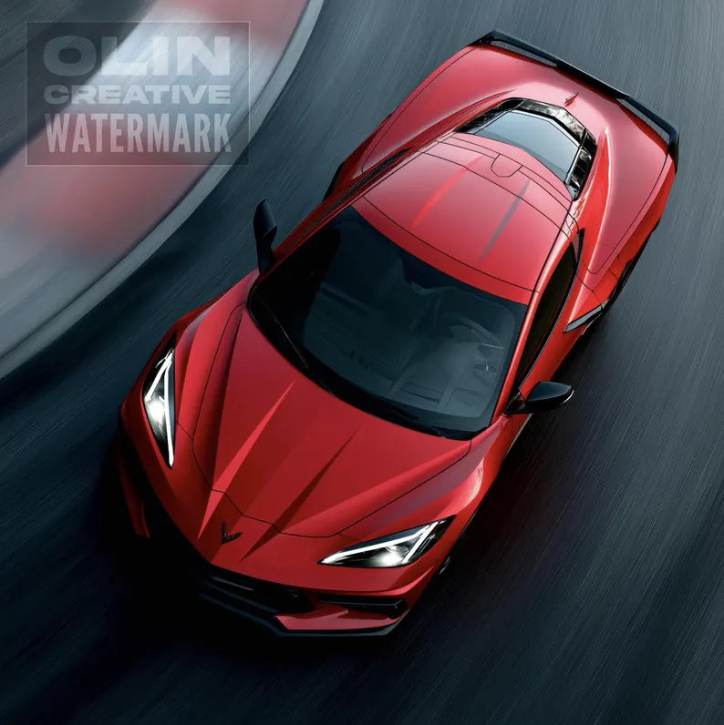 Red Corvette C8 Printable Wall Art, Gifts for Car Guys, Gifts for Car Girls, Instant Download, Digital Download