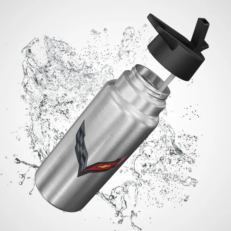 Corvette C7 32oz Hydro Flask, Beverage Tumbler, Beach Flask, Camping Tumbler, Gym Mug, Insulated Stainless Steel, Straw Included