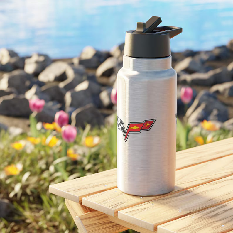 Corvette C6 32oz Hydro Flask, Beverage Tumbler, Beach Flask, Camping Tumbler, Gym Mug, Insulated Stainless Steel, Straw Included