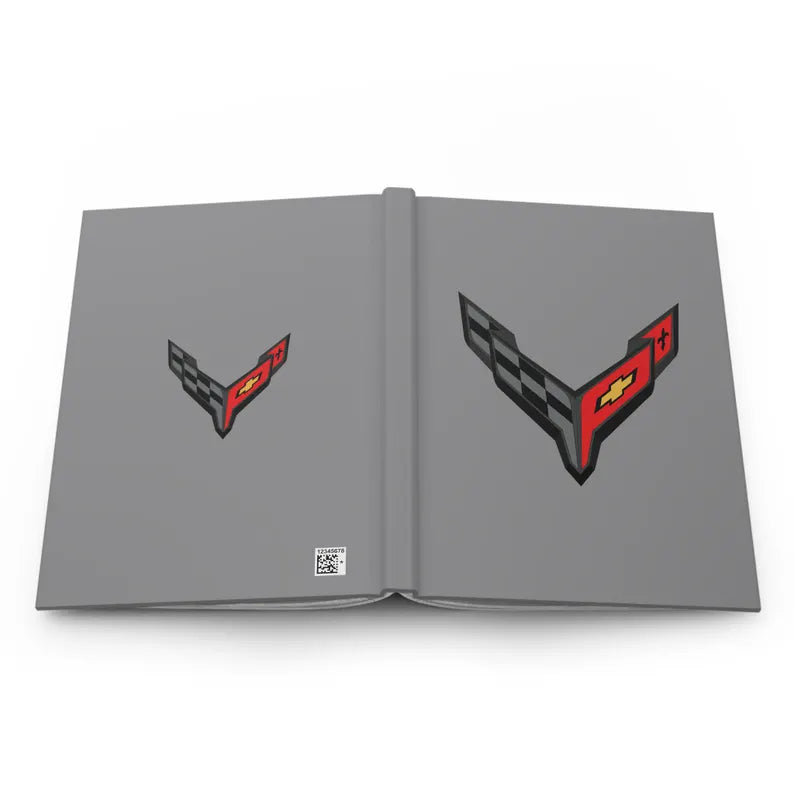 Corvette C8 Hardcover Journal, Writing Notebook, Lined Pages, Daily Journal, Motivational Diary, Notepad, C8 Logo