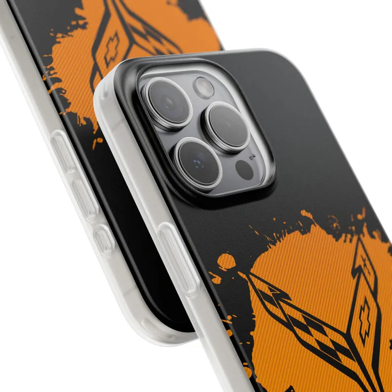 Corvette C8 Flexi iPhone Case - Corvette Samsung Phone Case - Cell Phone Case - Impact Absorbing - Slim Case - Supports Wireless Charging