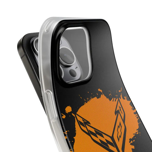 Corvette C8 Flexi iPhone Case - Corvette Samsung Phone Case - Cell Phone Case - Impact Absorbing - Slim Case - Supports Wireless Charging