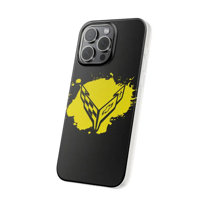 Corvette C8 Flexi iPhone Case - Corvette Samsung Phone Case - Cell Phone Case - Impact Absorbing - Slim Case - Supports Wireless Charging