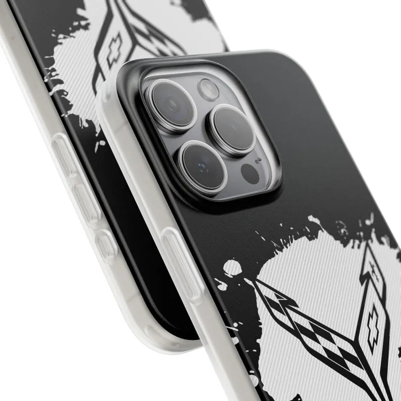 Corvette C8 Flexi iPhone Case - Corvette Samsung Phone Case - Cell Phone Case - Impact Absorbing - Slim Case - Supports Wireless Charging