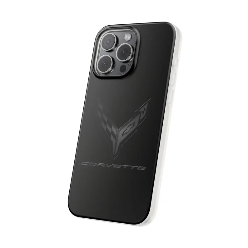 Corvette C8 Blackout Flexi iPhone Case - Samsung Phone Case - Cell Phone Case - Impact Absorbing - Slim Case - Supports Wireless Charging
