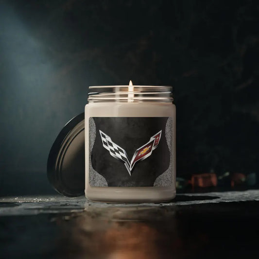Corvette C7 Logo Scented Soy Candle, 10 Options for Scent, Home Décor, Gifts for Him, Man Cave Candles, Gifts for Car Girls, Corvette Swag