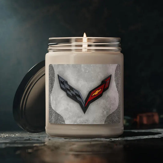 Corvette C7 Logo Scented Soy Candle, 10 Options for Scent, Home Décor, Gifts for Him, Man Cave Candles, Gifts for Car Girls, Corvette Swag