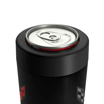 Corvette C8 Black Can Coozie for Fans, Beer and Soda Holder, Drink Insulator, Gift for Car Enthusiasts, Racing Events, Tailgating, C8 Logo