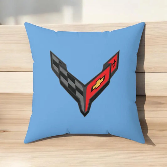 Copy of Corvette C8 Throw Pillow, Home Accessories, Mancave Decor, Man Cave, Square Pillow, Polyester, Couch and Bedding, C8 Logo, C8 Emblem
