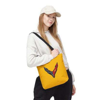 Corvette C8 Tote Bag, Corvette Polyester Bag, Shoulder Bag, Bag with Straps, Gifts for Car Guys, Gifts for Car Girls, Car Meet Carry On