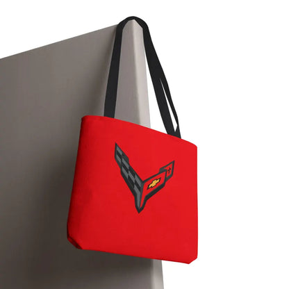 Corvette C8 Tote Bag, Corvette Polyester Bag, Shoulder Bag, Bag with Straps, Gifts for Car Guys, Gifts for Car Girls, Car Meet Carry On