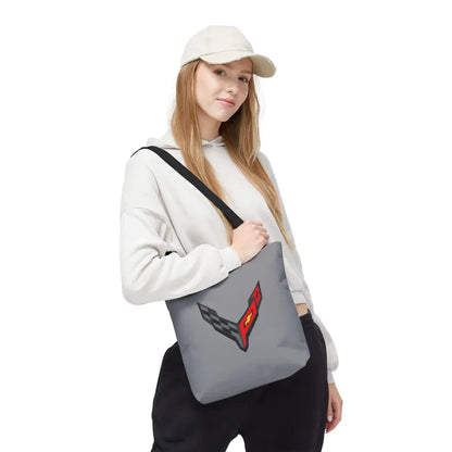 Corvette C8 Tote Bag, Corvette Polyester Bag, Shoulder Bag, Bag with Straps, Gifts for Car Guys, Gifts for Car Girls, Car Meet Carry On