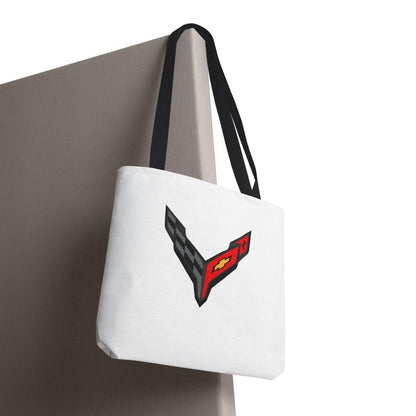 Corvette C8 Tote Bag, Corvette Polyester Bag, Shoulder Bag, Bag with Straps, Gifts for Car Guys, Gifts for Car Girls, Car Meet Carry On