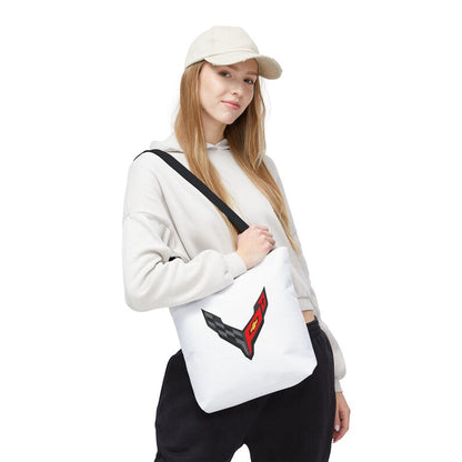 Corvette C8 Tote Bag, Corvette Polyester Bag, Shoulder Bag, Bag with Straps, Gifts for Car Guys, Gifts for Car Girls, Car Meet Carry On