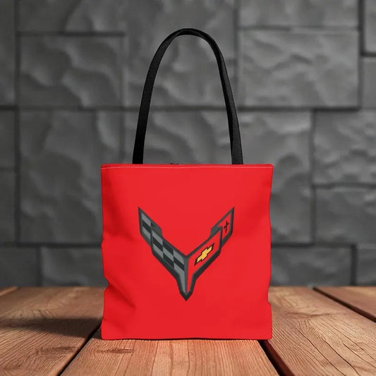 Corvette C8 Tote Bag, Corvette Polyester Bag, Shoulder Bag, Bag with Straps, Gifts for Car Guys, Gifts for Car Girls, Car Meet Carry On