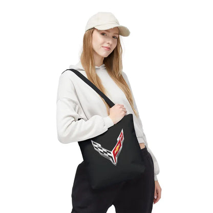 Corvette C8 Tote Bag, Corvette Polyester Bag, Shoulder Bag, Bag with Straps, Gifts for Car Guys, Gifts for Car Girls, Car Meet Carry On