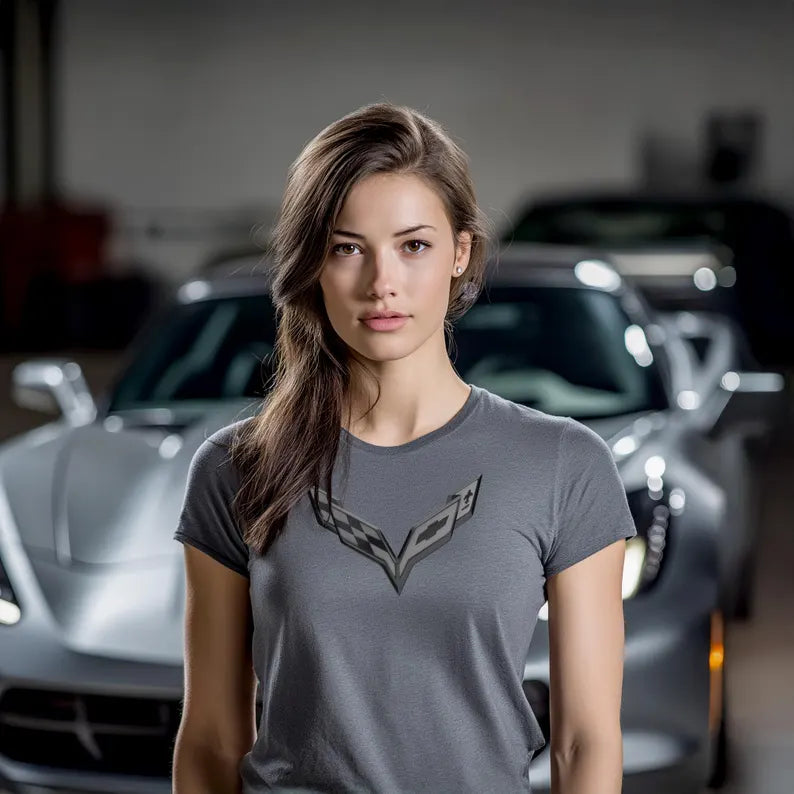 Corvette C7 Blackout Emblem T-Shirt, C7 Logo, Bella+Canvas T-Shirt, Corvette Apparel, Graphic Tee, Soft T-Shirt