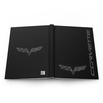 Corvette C6 Blackout Emblem Hardcover Journal, Writing Notebook, Lined Pages, Daily Journal, Motivational Diary, Notepad, C6 Logo